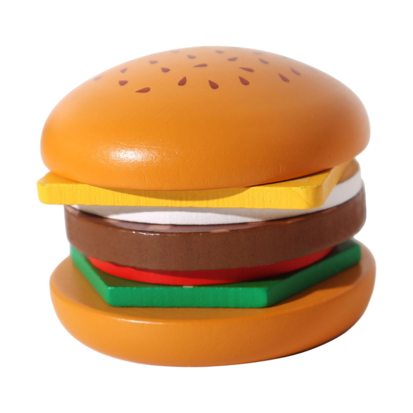 Bothyi - Juguetes Montessori Para Niños De 3 Años, Juguetes Apilables De Madera Con Forma De Hamburguesa Y Sándwich Para Niños, Hamburguesa