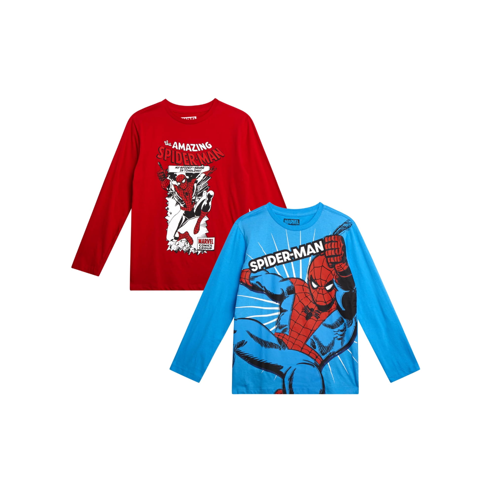 Pack De 2 Remeras De Manga Larga Para Niños Marvel Spiderman