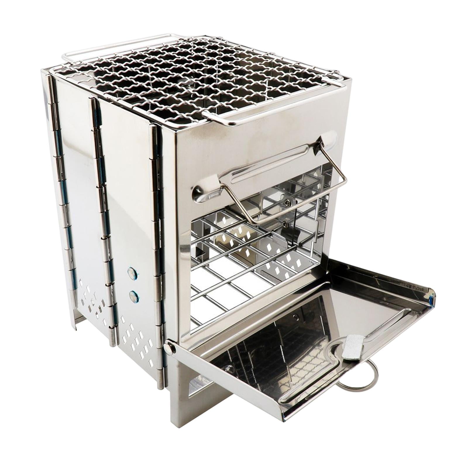 Ioensy - Estufa Plegable De Leña Para Acampar, Parrilla De Cocina Premium Para Picnic, Mochilero, 21 Cm X 14 Cm X 14 Cm