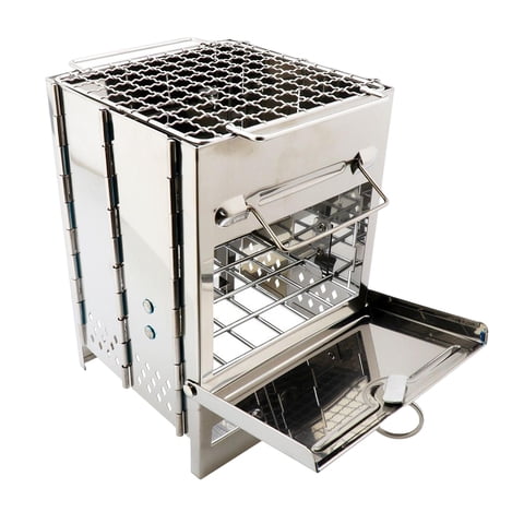 Ioensy - Estufa Plegable De Leña Para Acampar, Parrilla De Cocina Premium Para Picnic, Mochilero, 21 Cm X 14 Cm X 14 Cm