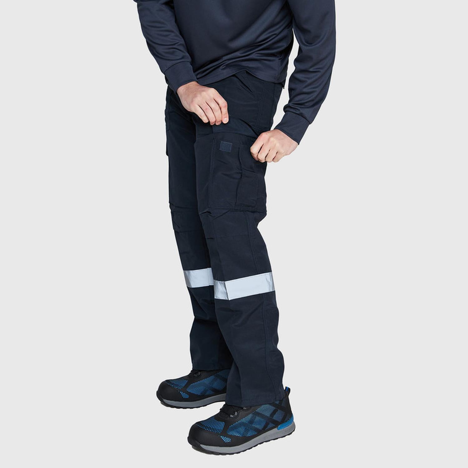 Jayson - Pantalón Cargo Poplin Reflectante Cintura Elastica Azul Marino M