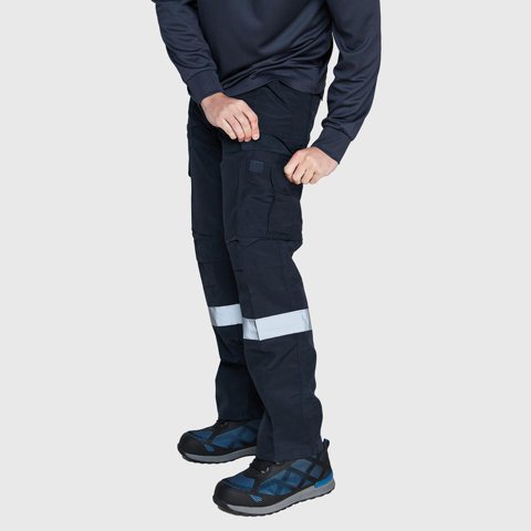 Jayson - Pantalón Cargo Poplin Reflectante Cintura Elastica Azul Marino S