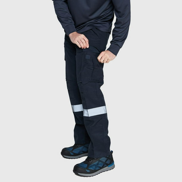 Pantalón Cargo Poplin Reflectante Cintura Elastica azul marino M