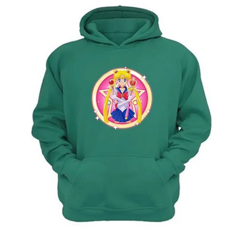 Genérico - Polerón Canguro Sailor Moon Verde Aguamarina Talla Xs Unisex