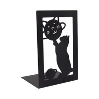 Magideal - Sujetalibros Decorativos, Organizador De Tapones Para Libros, Soporte Antideslizante Para Libros, Extremos De Libros De Metal Para Estantes, Oficina, Gato