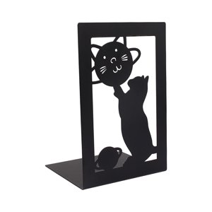 Magideal - Sujetalibros Decorativos, Organizador De Tapones Para Libros, Soporte Antideslizante Para Libros, Extremos De Libros De Metal Para Estantes, Oficina, Gato