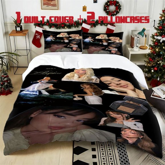 3pcs Ayliva Photo Collection Printed Bedding Set Soft Cover with 2 Pillowcases All Season Comfort