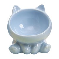 Magideal - Cuenco Alimentador De Cerámica Para Gatos, Plato Para Beber, Accesorio Antideslizante, Suministros De Alimentación Para Gatos, Contenedor De Alimentos Azul