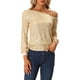 thumbnail image 1 of INSPIRE CHIC Tops de lentejuelas con hombros descubiertos para mujeres de manga larga para fiesta disco brillante con purpurina S Oro, 1 of 6