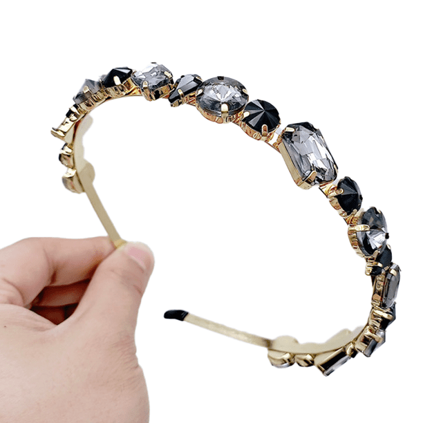 Diademas con diamantes de imitación, diadema con joyas para mujeres y niñas, diademas doradas con cristales brillantes y brillantes.