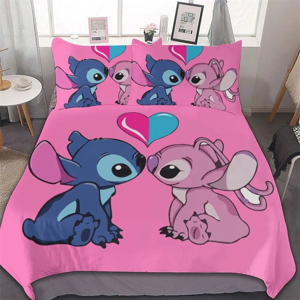 Stitch Duvet Cover Set Home Bedroom Decor Luxurious Soft Microfiber Fabric Bedding Set with Pillowcases 3 Piece Bedding Set
