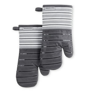 Juego De 2 Guantes De Cocina Kitchenaid Albany, Gris Antracita, 18 X 33 Cm