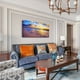 thumbnail image 4 of 1pc, Wall Art For Living Room Canvas Print Artwork Wall Art Decor Blue Ocean Waves Sun Seaview Poster Painting Bedroom Wall Decorations Seascape Canvas Prints Picture Office Works Home Bathroom Wall, 4 of 4
