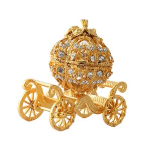 Bothyi - Adorno De Carruaje De Calabaza, Joyero Decorativo Esmaltado Para Decoración De Porche, Dorado