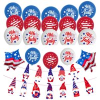 Magideal - Decoraciones Para Fiestas Patrióticas, Suministros Para Fiestas Con Banderas, Globos Incluidos, Pancarta Para La Decoración Del Día De La Independenc Bandera De Enana B