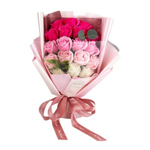 Magideal - Ramo De Flores Jabón Rosa Regalos De Flores Decoración Sin Decolorar Día De San Valentín Flores Artificiales Para La Fiesta De Aniversario Del Día De