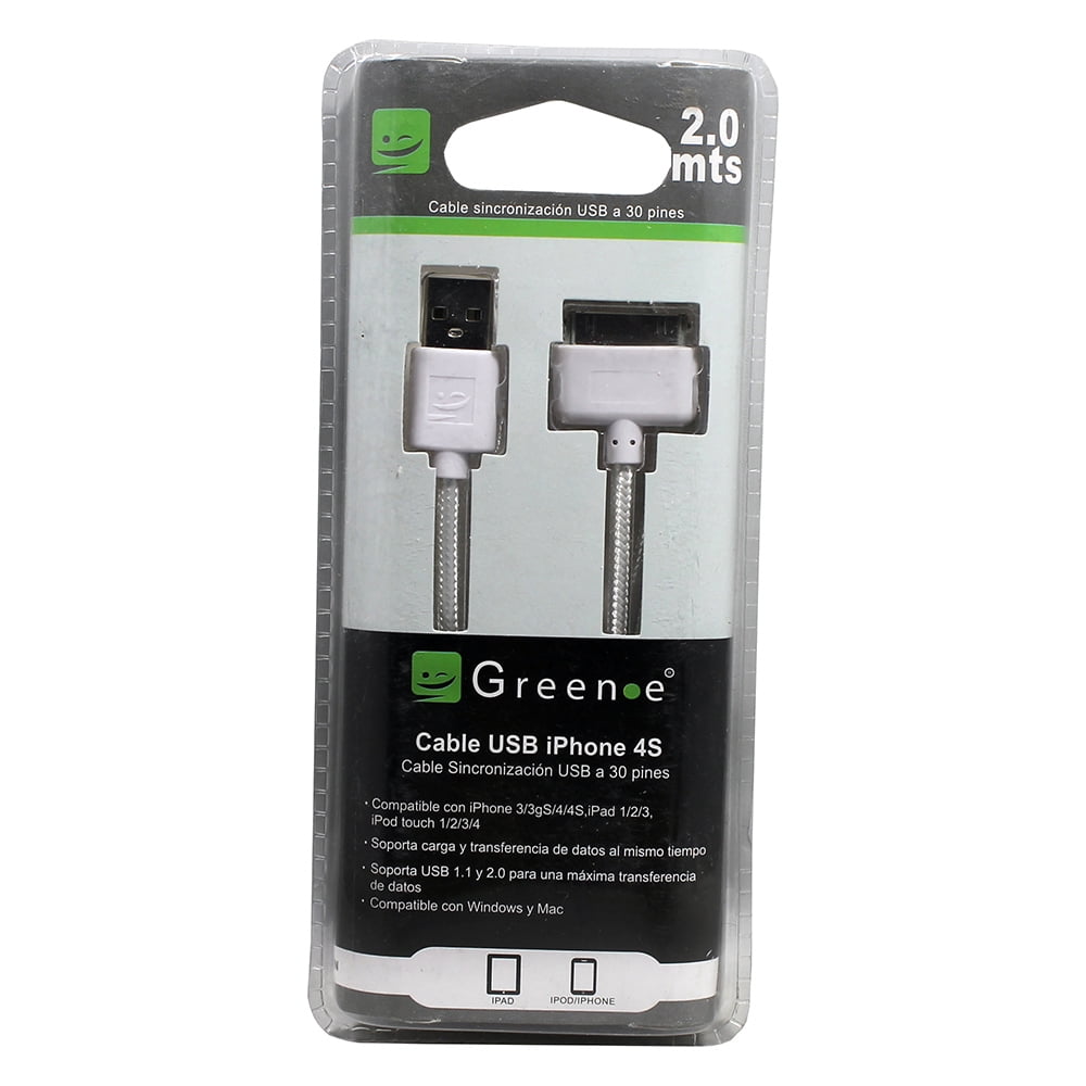 Green E - Cable Usb A Iphone 30 Pines / 2 Metros