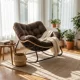 thumbnail image 1 of Sillon Mecedor Silla Mecedora Sitial Moderna Talla Xl Marrón Liso, 1 of 8