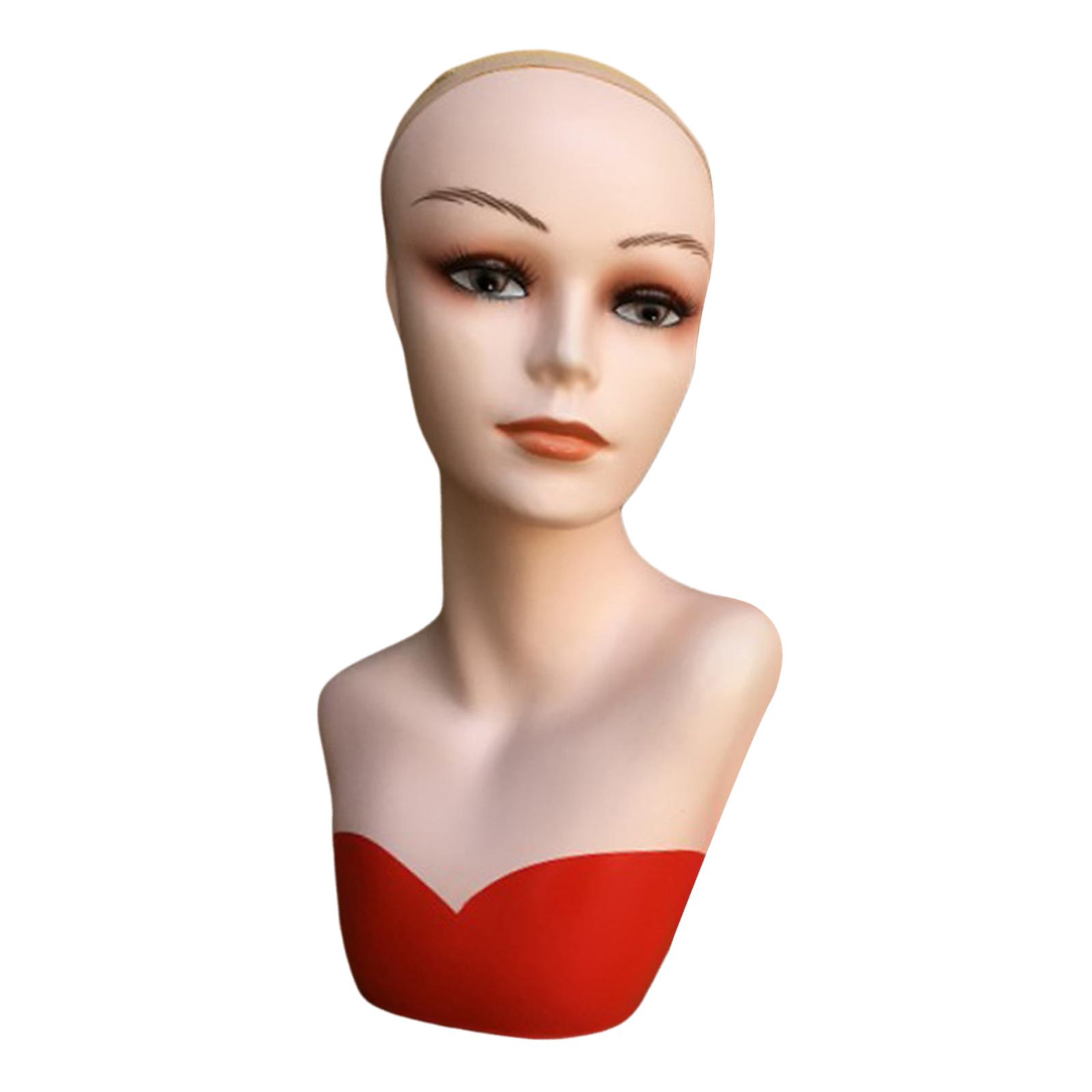 Magideal - Cabeza De Peluca, Maniquí, Peluca Recta, Modelo Diy, Entrenamiento De Peluquería, Cabezas De Maniquí Resistentes Al Calor Para Exhibición, Sa , Rojo