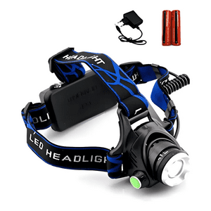 Genérico - Linterna Frontal Led Cabeza Recargable 1600 Lúmenes Linterna Negro Luz Negro