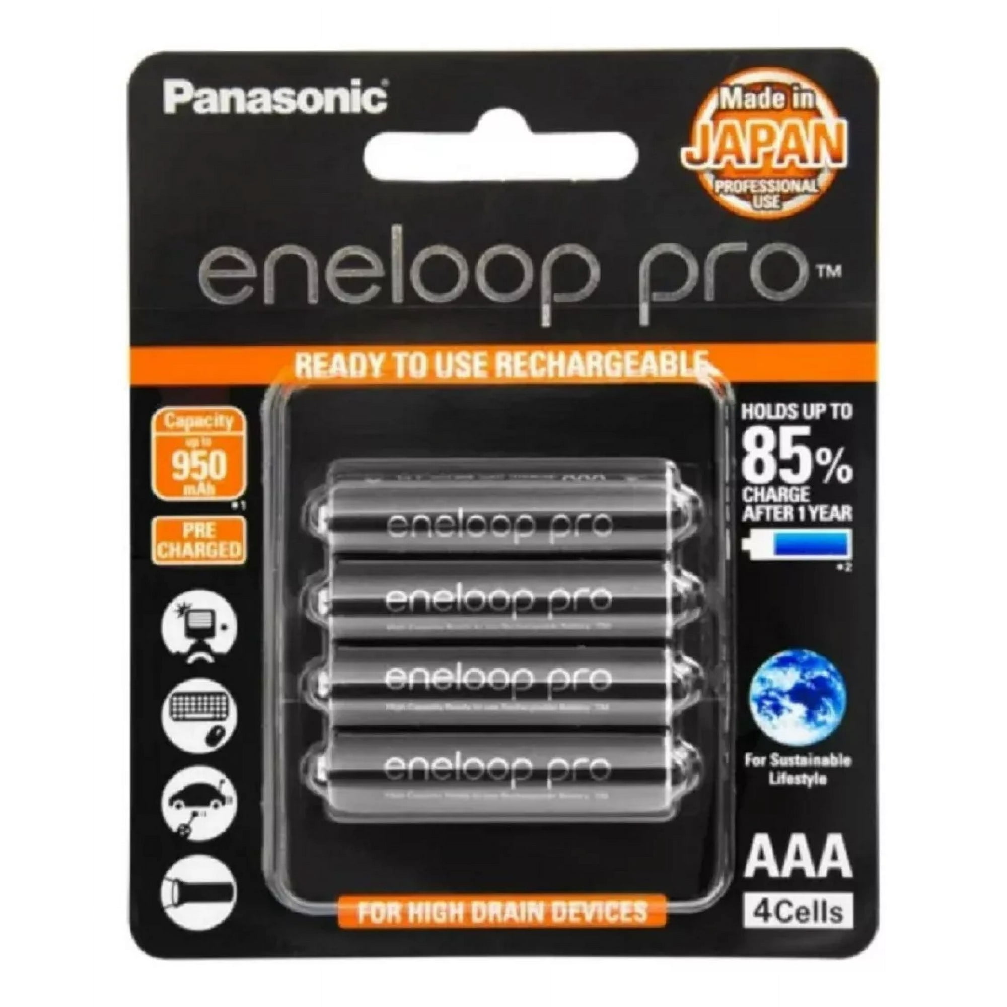 Panasonic - Enerloop Pro Aaa 950 Mah Bk-4hcca/4bt Recargable