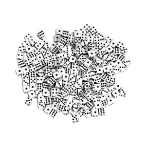 Magideal - Set De Dados Para Juegos Al Aire Libre, 8Mm, Seis Caras Estándar Para Eventos Infantiles, Obsequios Recreativos, Entretenimiento Al Aire Libre Blanco