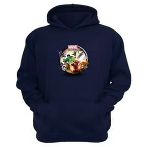Genérico - Polerón Canguro Logo Comic Vs Capcom Azul Marino Talla Xs Unisex