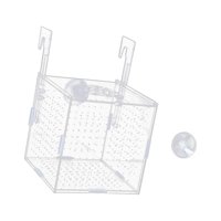 Magideal - Caja De Aislamiento Para Acuario, Soporte Para Cría De Peces, Accesorios Transparentes Multifunción Para Acuario, Fly Liver Guppy, Alevines Para Recié 15X15X15Cm Y Gancho