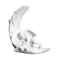 Bothyi - Estatua De Querubín, Estatua De Ángel Bebé Conmemorativa Blanca Para Sala De Estar, Izquierda Robusta