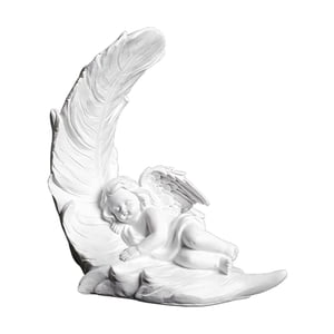 Bothyi - Estatua De Querubín, Estatua De Ángel Bebé Conmemorativa Blanca Para Sala De Estar, Izquierda Robusta