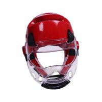 Ioensy - Karate Headgear Taekwondo Head Gear Para Sparring Fighting Taekwondo Training Rojo L