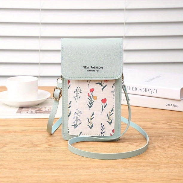2023 Fashion Flower Printing Mini Touch Screen Mobile Phone Bag For Iphone 15 14 13 12 11 Pro Max 6 6S 7 8 Plus X XR XS Max Case