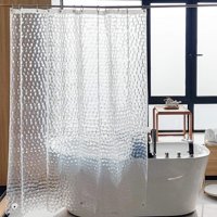 Xusx111 - Cortina De Ducha Transparente Eva Con Cubo De Agua, Forro Repelente Al Agua Con 3 Imanes Para Baño, 72X72 Pulgadas