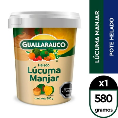 Helado Sabor Lucuma Manjar Pote 580 G Guallarauco