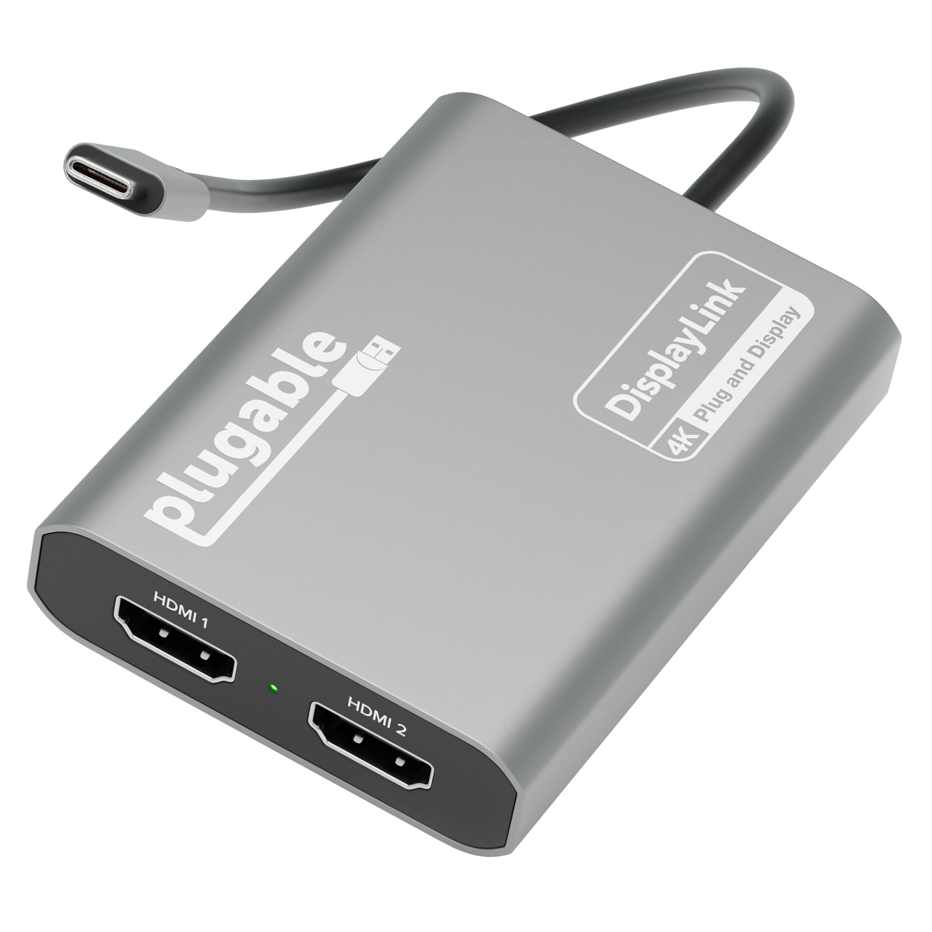 Plugable - Adaptador Usb C A Hdmi, Doble Monitor, Conectable, 4k, 60 Hz, Mac