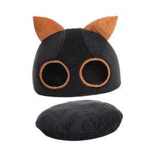 Ioensy - Cat Bed Pet Sumplies Kennel Cat Nest Semi Cerrado Para Perros Gatitos Puppy M Negro