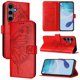 thumbnail image 1 of Funda cartera mariposa para Samsung Galaxy S25 Plus con soporte y ranuras para tarjetas Rojo, 1 of 5