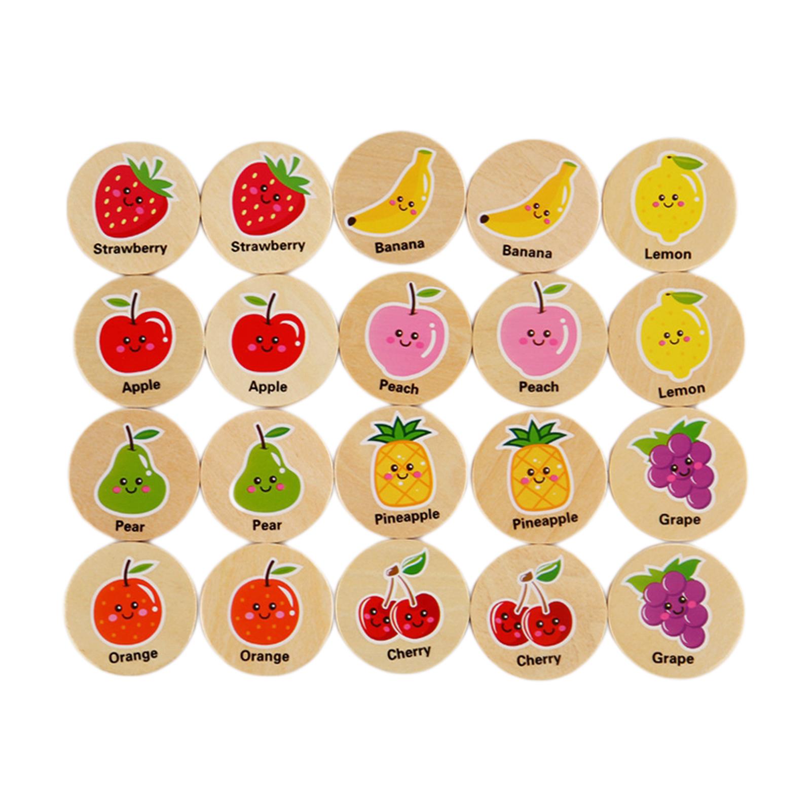 Bothyi - Juego De Memoria Juego De Habilidad Cognitiva Juguete Para Edades De 3 Años En Adelante Juguete De Desarrollo Frutas