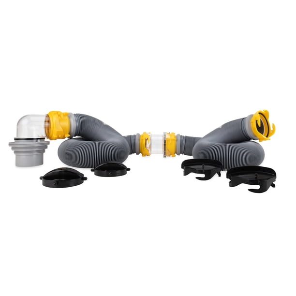 Kit de mangueras de alcantarillado Camco Deluxe con conexiones giratorias de 20 pies (39658)