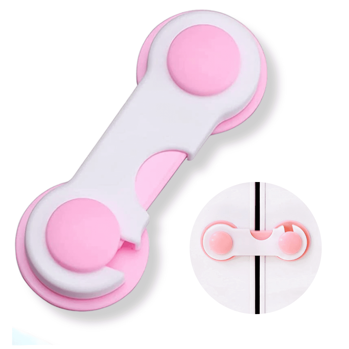 Genérico - Pack 4 Piezas Rosa Protección Cerradura Cajones Para Bebé Niños