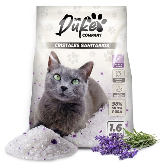 The Duke Company - Arena Sanitaria Para Gatos Cristales De Silice Sin Polvo Aroma Lavanda 1.6 Kg Duke Control De Olores