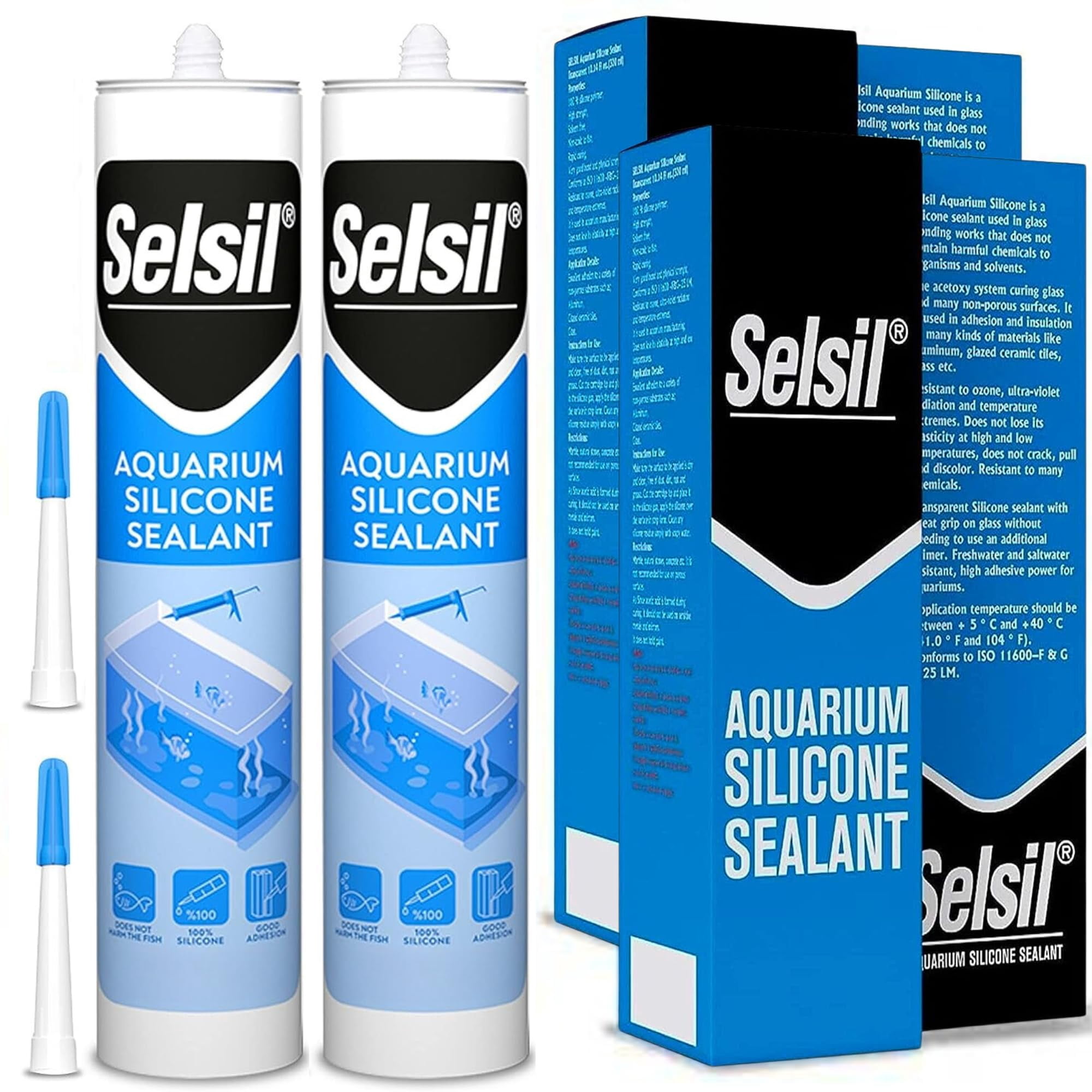Sellador De Silicona Para Acuarios Selsil Clear, 300 Ml (paquete De 2)