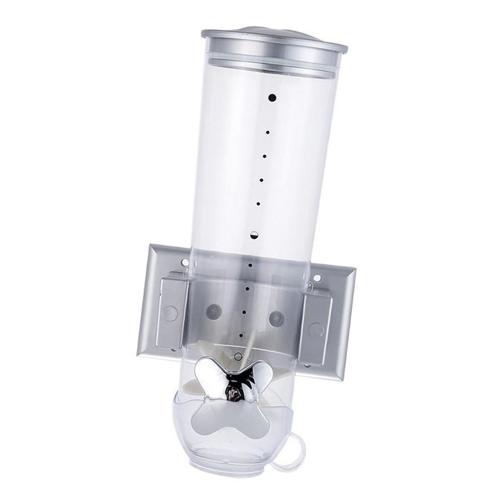 Bothyi - Dispensador De Cereales De 1,5 L Para Alimentos Secos, Montado En La Pared, Para Frutos Secos, Azúcar Y Snacks, Color Plateado.