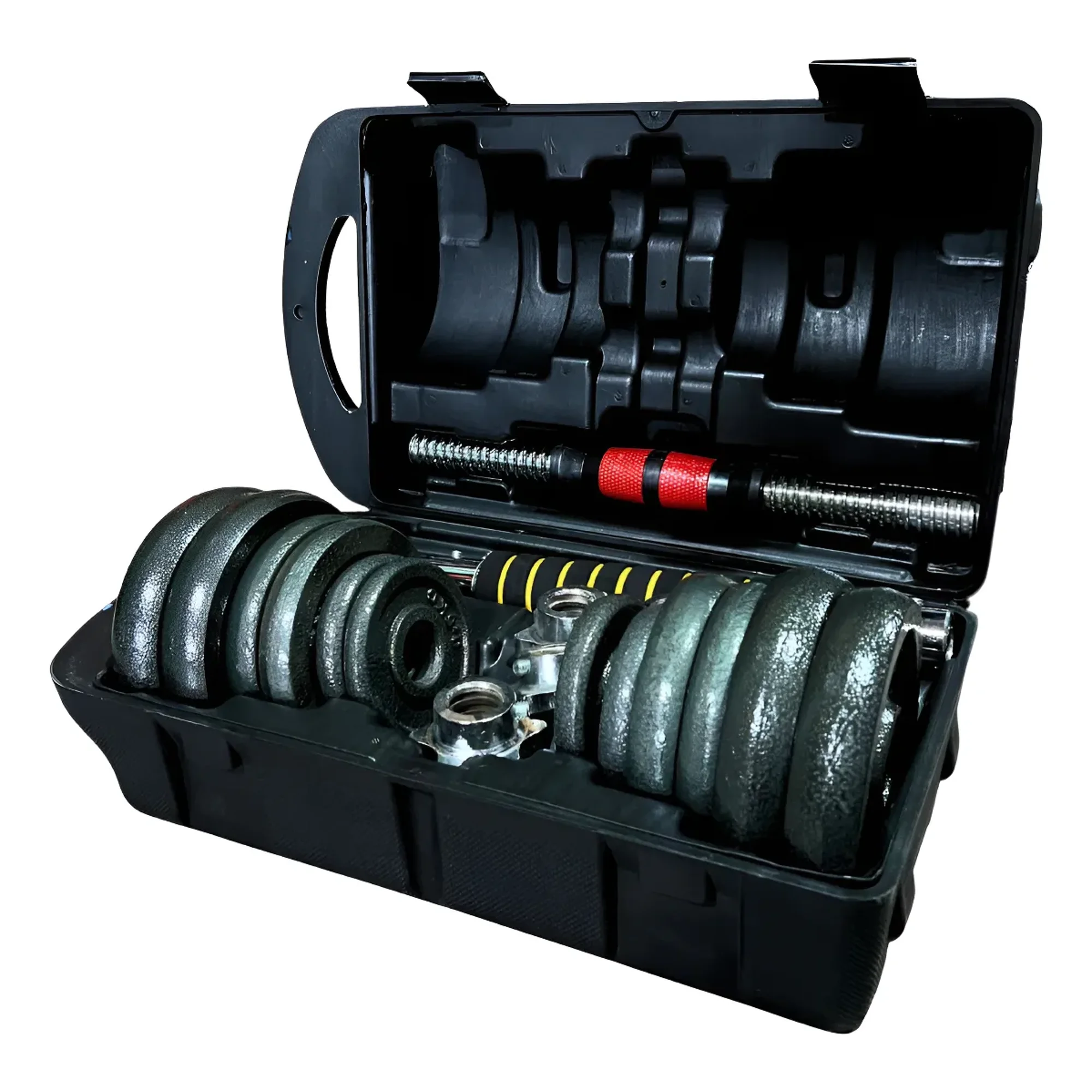 Linea Sport - Set Mancuernas Disco Fierro Con Maleta 20kg