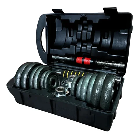 Linea Sport - Set Mancuernas Disco Fierro Con Maleta 20Kg