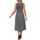 thumbnail image 3 of Vestido de Mujer INSPIRE CHIC Lunares Sin Mangas Línea A Negro S, 3 of 6