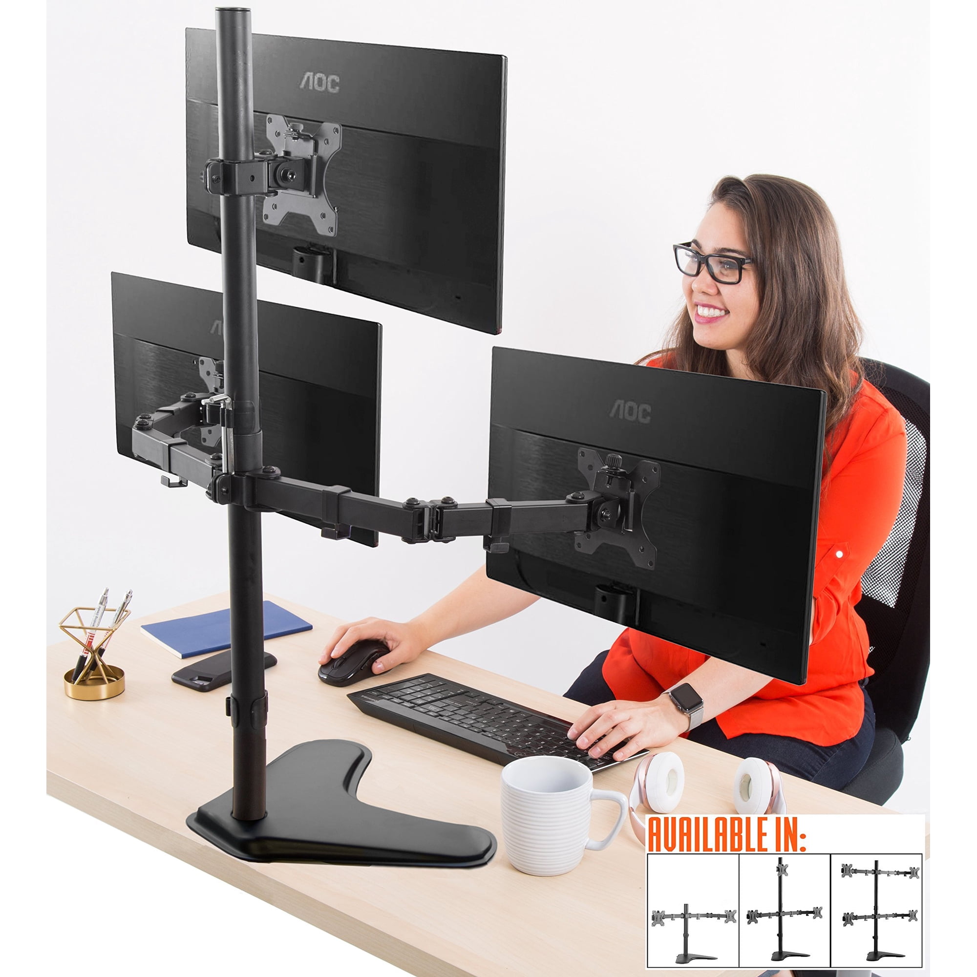Stand Steady - Soporte Para Monitor Soporte De Escritorio Estable Para Triple Monitor