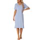 thumbnail image 1 of INSPIRE CHIC Camisón de Mujer de Rayón con Cuello en V, Suave y Sedoso, de Manga Corta, Camiseta de Dormir Midi con Bolsillos, Vestido Ligero para Estar en Casa L Púrpura, 1 of 6