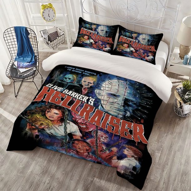 3pcs Horror-Themed Bedding Set Featuring a Terrifying Nail Head Design Includes a Soft Duvet Cover And Two Pillowcases