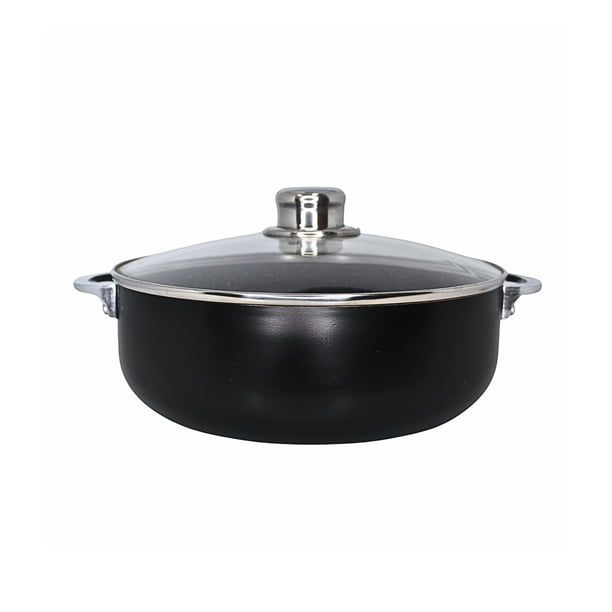 Horno Caldero dutch Oven Bistro De Cerámica Antiadherente De 4 4 Cuartos De Galón Negro